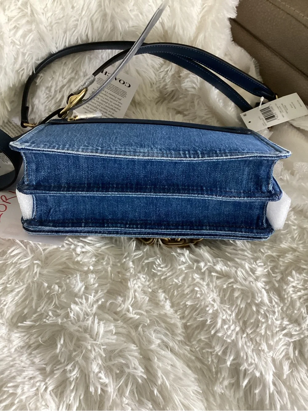 Coach Washed Denim Chain Tabby deep